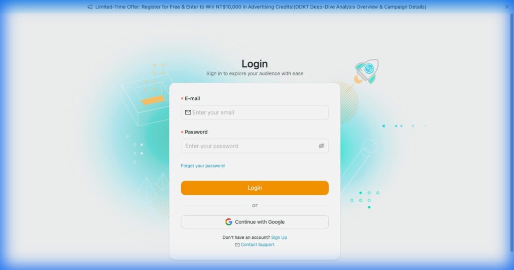 1. How to Log In to DDKT Dashboard 1 Screenshot of DDKT Dashboard login interface showing Email input field and Google OAuth button at insight.ghtinc.com.